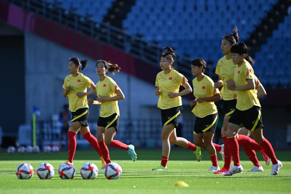 中国女足备战东京奥运会足球比赛