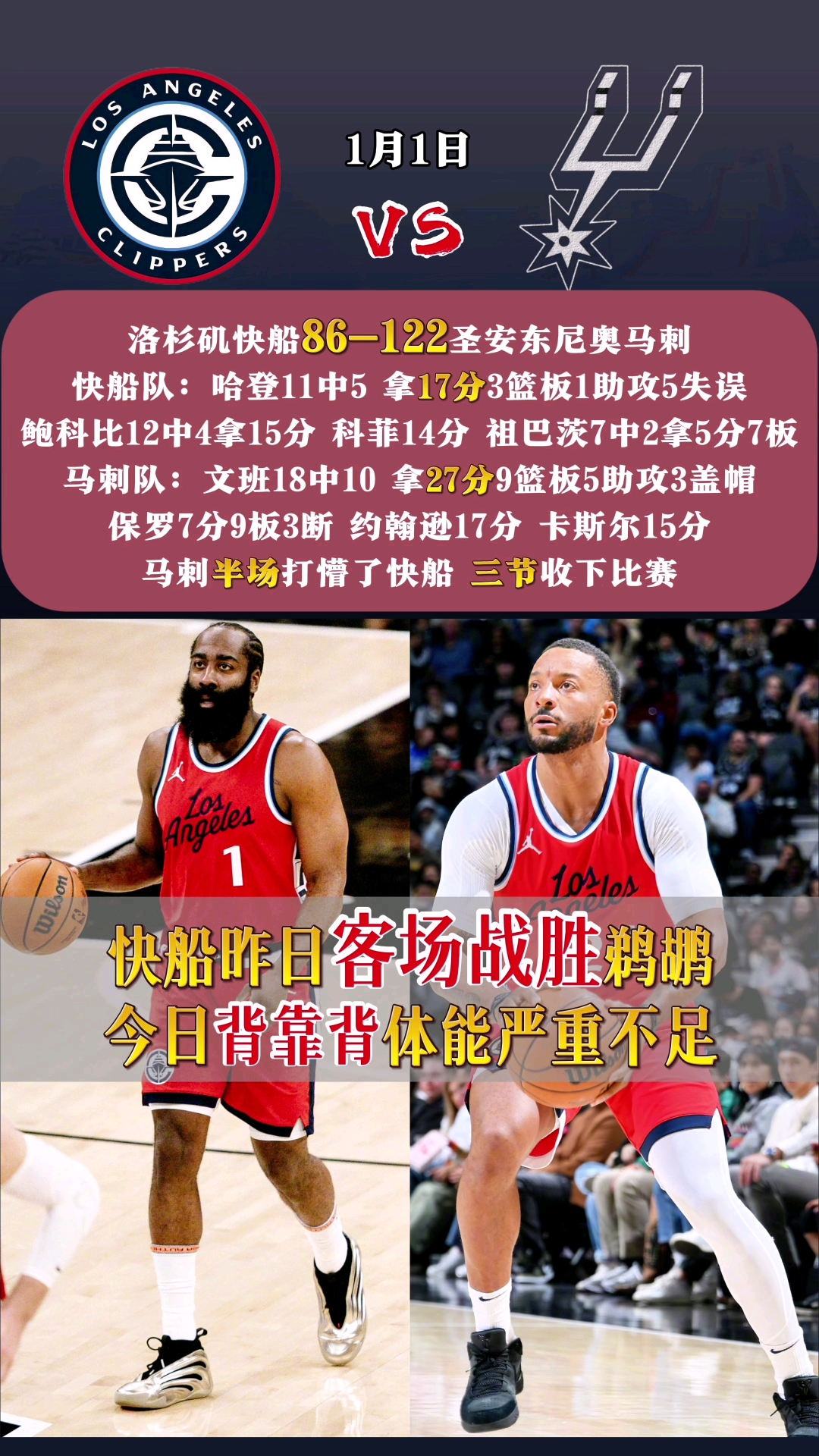 马刺防守出色，客场战胜鹈鹕晋级季后赛次轮